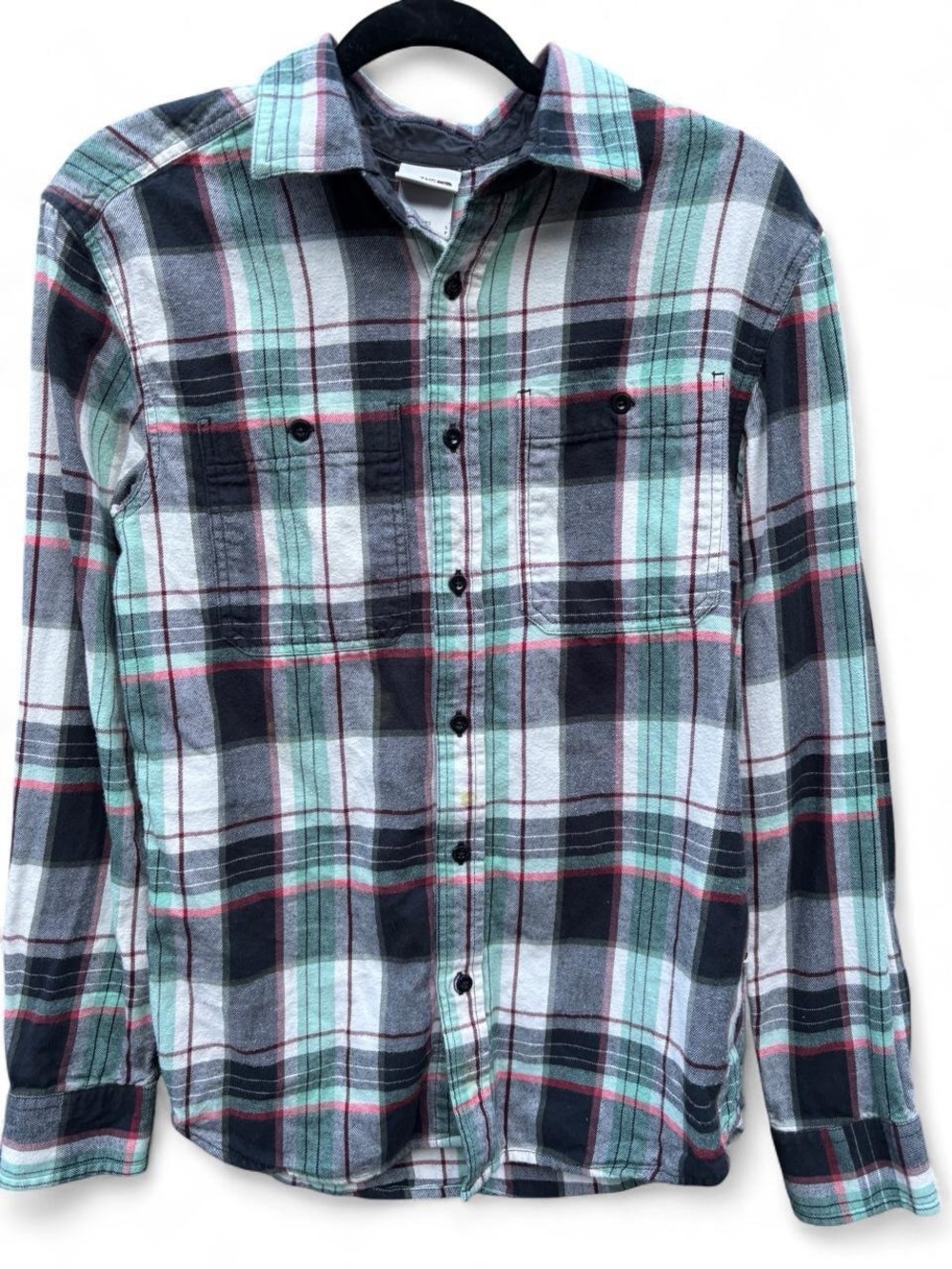 The North Face Men's Plaid Button-Down Shirt in Mint, Navy & White